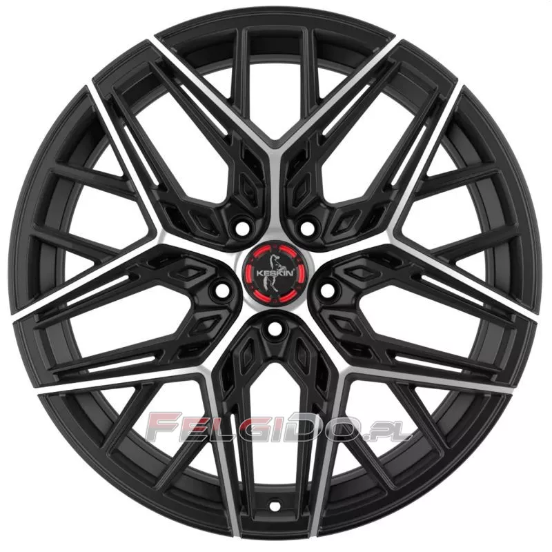 felga Keskin KT25 czarna polerowana front